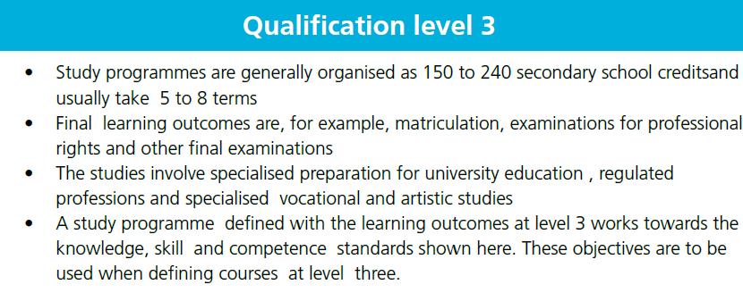 Qualification level 3.