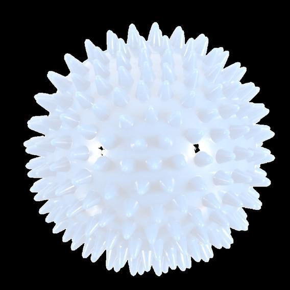 HAMSTRINGS Sit down on the floor and place the spiky massage ball