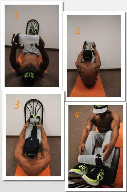 Step 3: Flex the abs hard at the top of the movement to get maximum contraction. Step 4: Pause for 1 to 2 seconds at the top, and slowly lower back down to the start position.