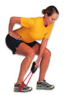 primarily supported by your front leg Wrap the band around the front foot & hold a