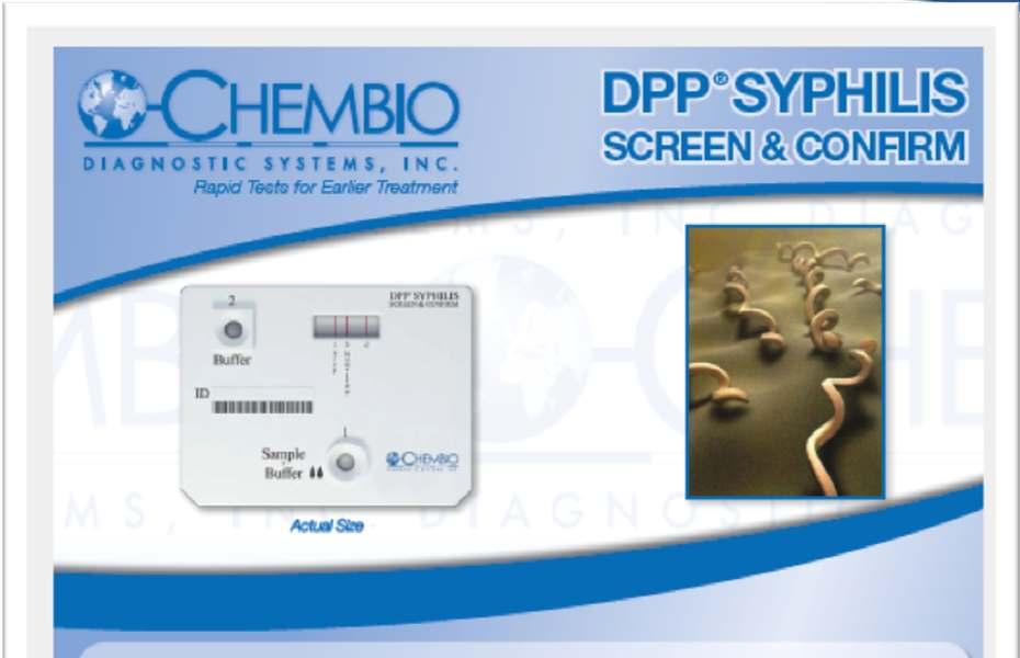 Branded Product: DPP Syphilis Screen & Confirm First Dual POCT for