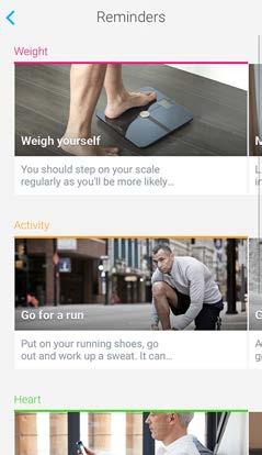Setting reminders The Withings Health Mate app allows you to set reminders to make sure you weigh yourself regularly.