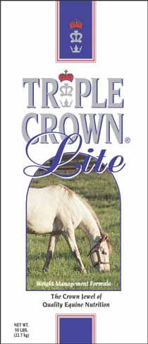 Triple Crown Lite 12% protein 3% fat 20% fiber Low starch, low calories and high nutrient fortification Balances