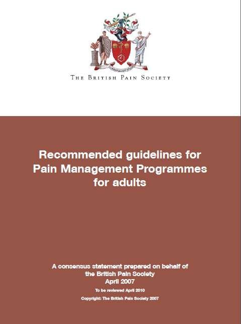 Evidence based Guidelines 81/204 Pain Services offer this (National Pain Audit 2012) Significant variation Usually Physiotherapist and