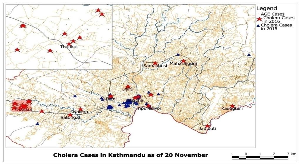Cumulative cholera cases : 169 (119: Lalitpur, 31 Kathmandu,