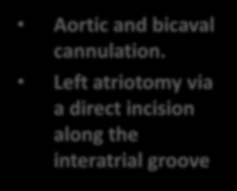 Aortic and bicaval cannulation.