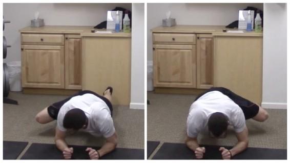 Return to the starting position and repeat on the opposite side Spiderman Plank Climbs 1. Start in the plank position with your core tight and back straight. 2.