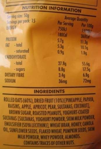 Label reading General rules: Fat: < 10g/100g Saturated fat: < 2g/100g Sugar: < 10g/100g Salt: < 450mg/100g Fibre: > 5g/100g Cereals: