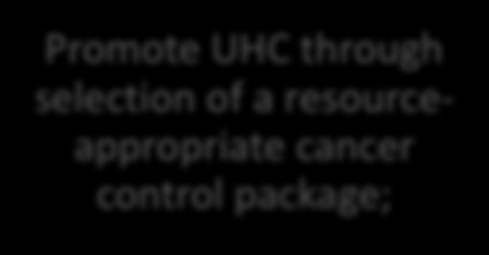 resourceappropriate cancer control package; Highlight