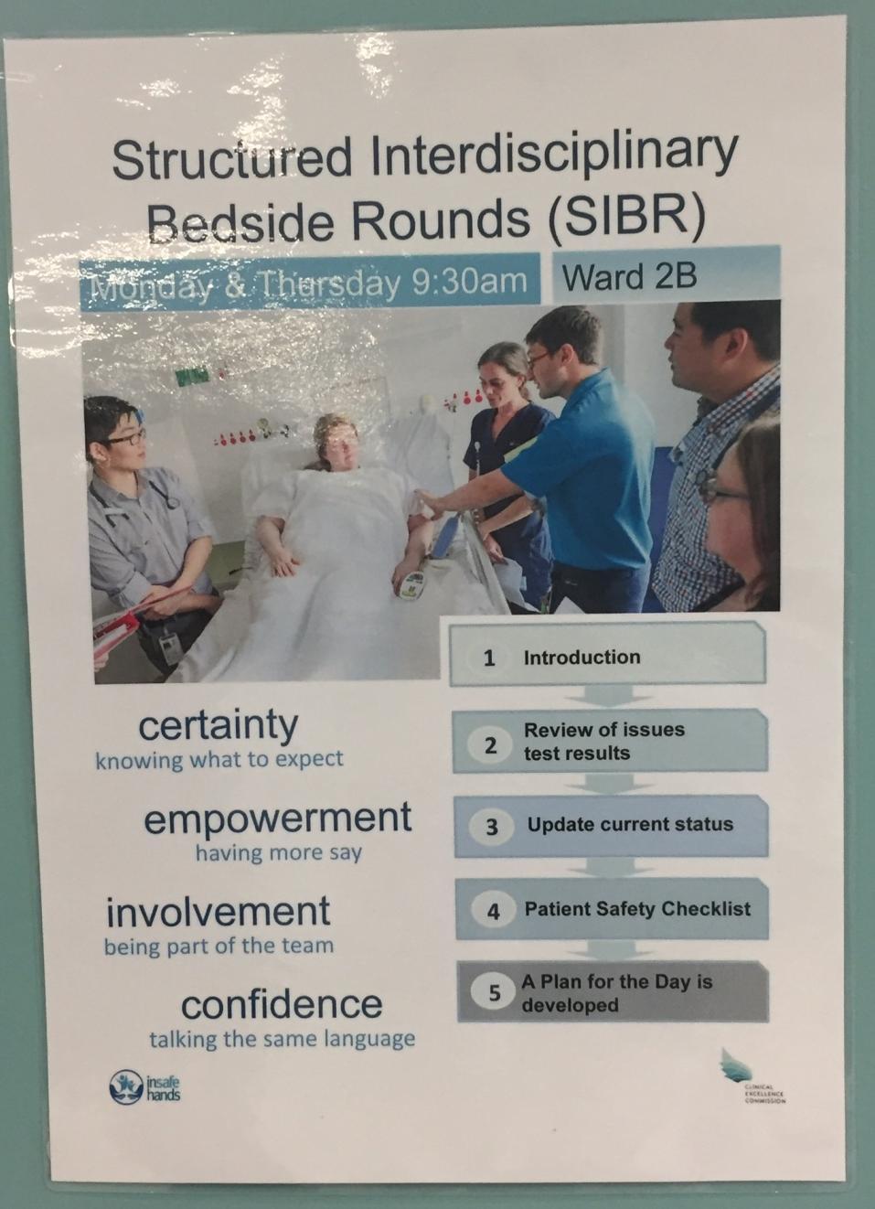 Interdisciplinary Bedside Rounds SIBR: bedside round Team members : MOs Nursing