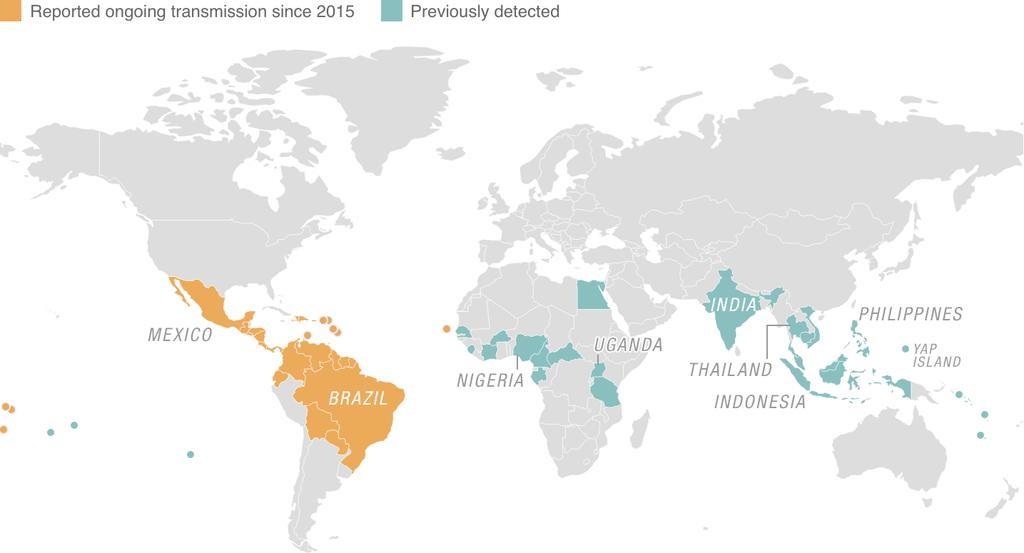 Areas of Zika Transmission http://www.npr.