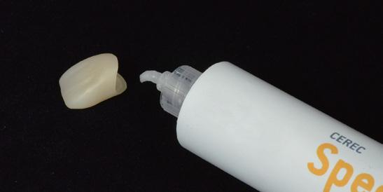 Alumina sandblast the crown surface and interior other than polished areas (50-70 μm, 0.2 MPa).