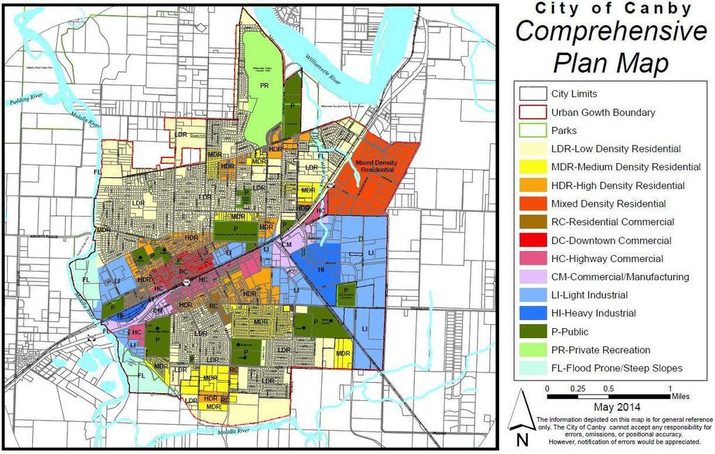CITY OF CANBY COMPREHENSIVE PLAN MAP