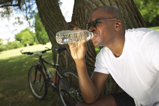 Try to drink 8 glasses of water each day. When the weather is hot, or if you are exercising, you need to drink more. Water is much healthier than juice or soda. It s a lot cheaper, too!