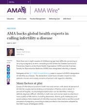 THE AMERICAN MEDICAL ASSOCIATION (AMA) RECENTLY ANNOUNCED IT WILL SUPPORT