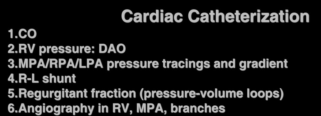 Pulmonary Valve Regurgitation Cardiac Catheterization