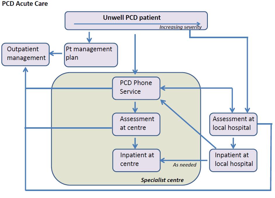 inpatient spell at the local hospital is outside of the PCD service model and is outside of the scope of the service specification. Figure 2 2.