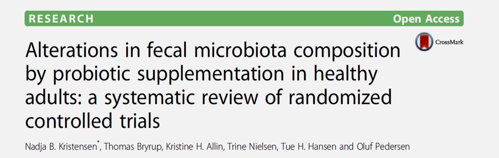 Probiotics in Health Systemic review 7 Randomized control