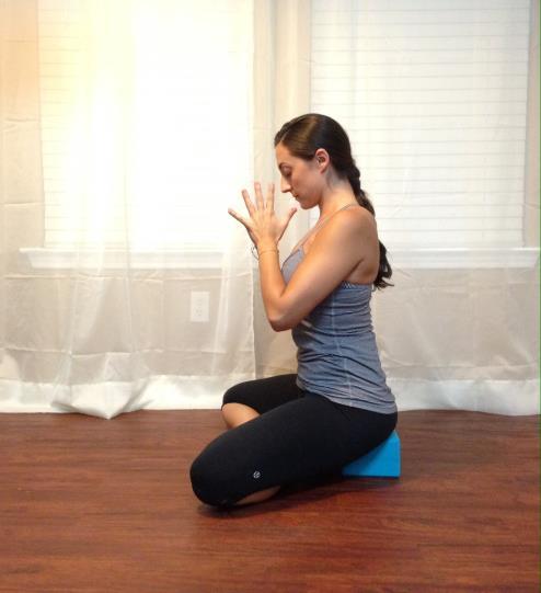 Sitting Blankets, blocks or bolsters can be used to lift the hips, taking pressure off