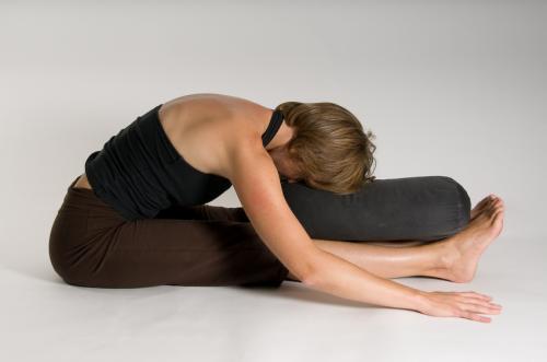 Students can use a bolster between their legs and forehead to support them in this posture and allow them