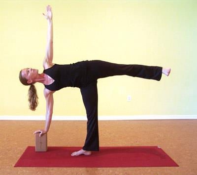 Students can also place their back foot against a wall for additional support and stability.