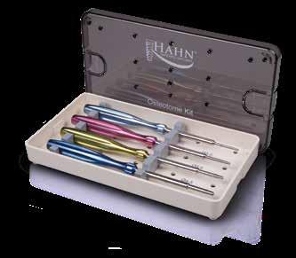 The Hahn Tapered Implant Surgical Kit includes instrumentation that is machined from corrosion-resistant, surgical stainless steel, and features standard connectivity.