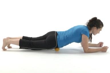 Hip flexors release Lay down on your stomach, supporting your weight on your elbows, knees and feet.