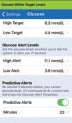 Under Glucose Alert Levels, tap High Alert and select the