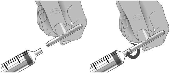 This is called aseptic technique and is designed to prevent transmission of germs. Using aseptic technique, attach each needle to the syringe tip.