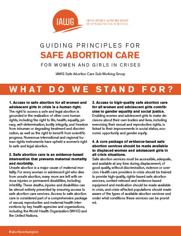 Access to high-quality safe abortion care for all women and adolescent girls contributes to gender equality and social