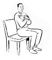 Sit to Stand 1. Sit in a straight back chair with your feet shoulder-width apart. Count to four as you SLOWLY rise up to a standing position.