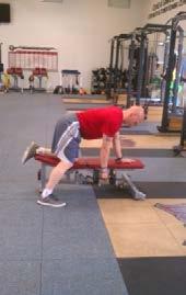 Proper Alignment DB Bent Over Row : With your same side knee &