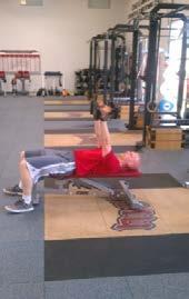 DB Bench Press: : Lying on your back on a bench. Palms facing each other.