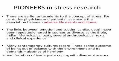 Now, we will talk about the internal and the external factors again, but right now we will get into the pioneers in stress research.