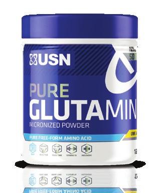 PURE GLUTAMINE Glutamine is a conditionally-essential amino acid which is broken down & lost quickly during intense physical activity. Glutamine makes up 61% of your muscle mass.