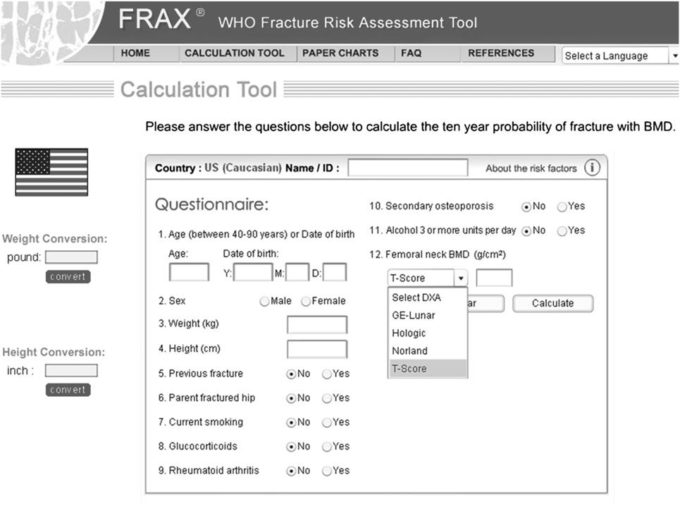 FRAX FACTS 977 FIG. 1. FRAX: WHO fracture risk assessment tool. data to be used in FRAX.