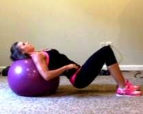 GLUTE EXERCISES: Low Impact on the knees Ball Bridge Thrusts 1. Begin in the seated position on a stability ball.