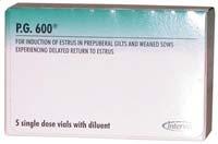 PG-600 400 IU PMSG (Pregnant Mares Serum Gonadotropin) (Follicle Stimulating Hormone; FSH) 200 IU HCG (Human Chorionic
