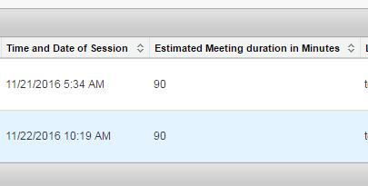You can organize your dashboard chronologically by the date of upcoming assignments. Simply click on the little arrows to the right of Time and Date of Session.