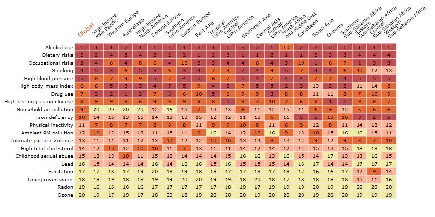 Global burden of disease for the age