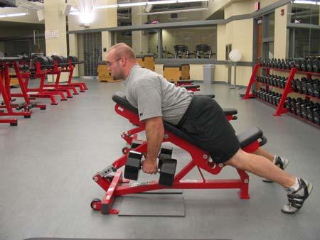 Chest-Supported Row 1. First, setup an incline bench to 25
