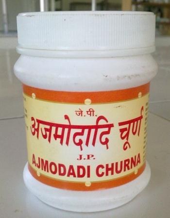 Ajmodadi churna manufactured by Krishna Pharmaceuticals shows the best period of 1.722 min. with an area of 93.6%.