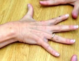 Wrist and finger muscle Client spread the fingers and resist