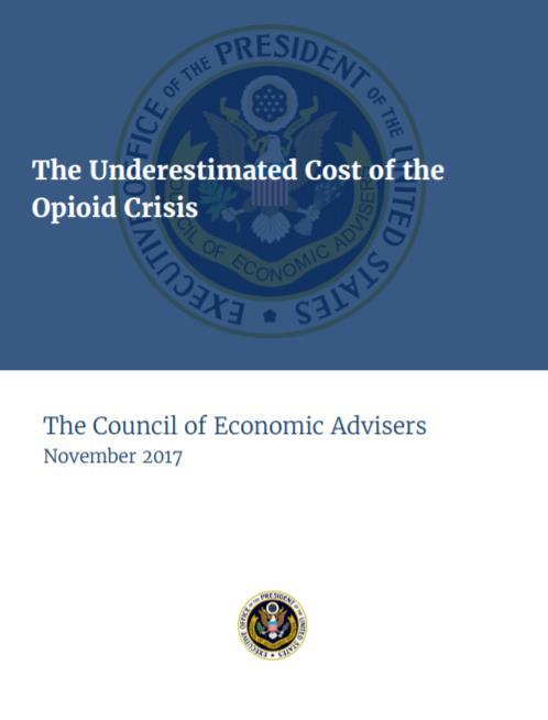 ECONOMIC COSTS TO THE UNITED STATES In 2015, the economic cost of the opioid crisis was $504 billion previous estimates of the economic