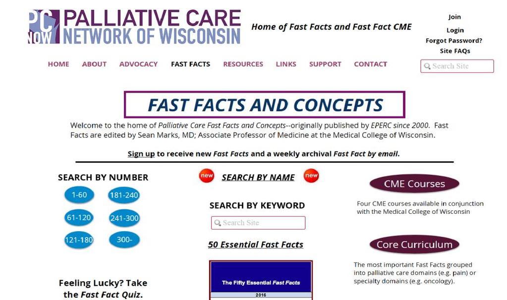 Fast Facts for Palliative Care Palliative Care Fast Facts and Concepts Available through the Palliative Care Network of Wisconsin Free palliative care