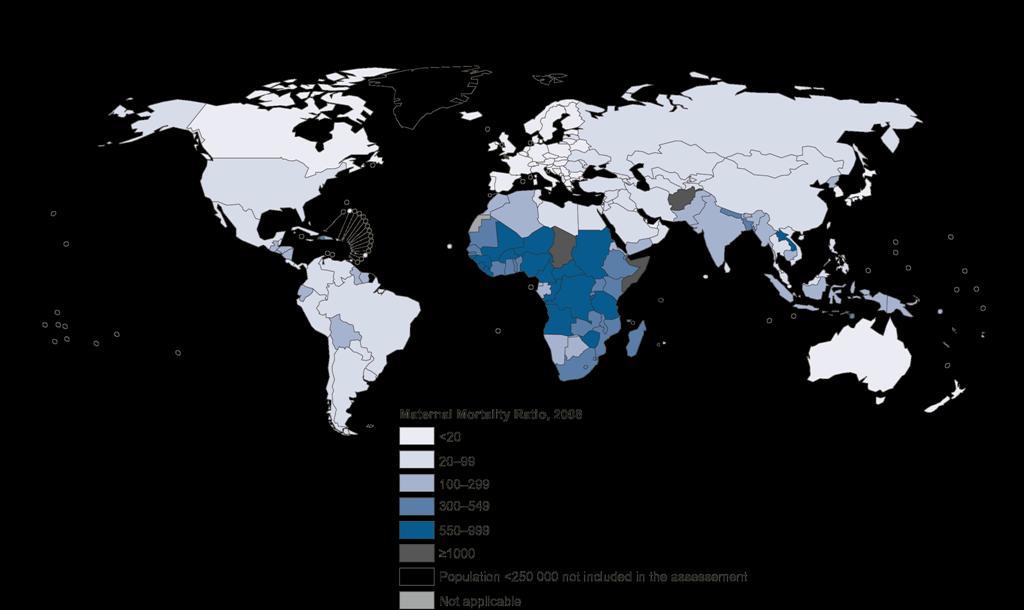 Maternal mortality ratios at country level Addressing other determinants is crucial Higher risk of maternal mortality (regardless of the complexity of the facility women deliver in) associated with: