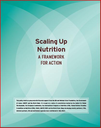 Lancet Scaling Up Nutrition (SUN) Framework for Action 14 Recommendations for 13 Direct High-impact Cost-Effective Nutrition Interventions: 1-3: Good infant and young child feeding practices 4-9:
