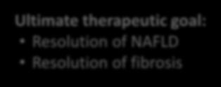 (stage 1) Ultimate therapeutic goal: Resolution of NAFLD Resolution of fibrosis 1 None 2 < 5%