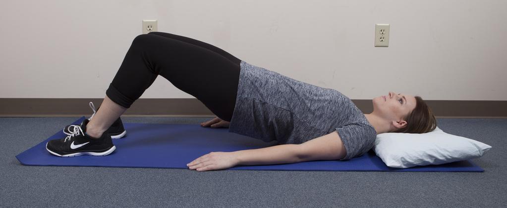 Floor Exercises Pelvic Tilt: This exercise improves posture and tightens the stomach and buttocks muscles. Lie on your back on the floor or on a firm mattress. Bend your knees.