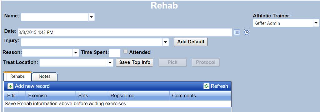 Adding a Rehab (Core Portal) NOTE!